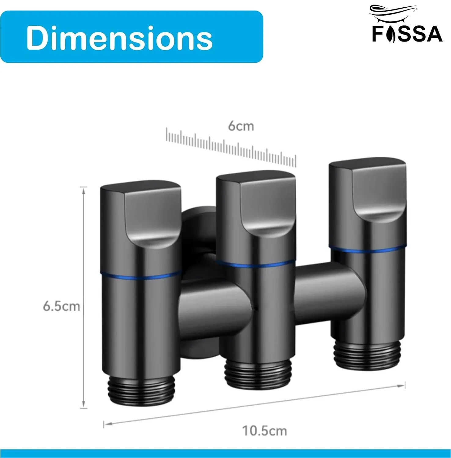 3 in 1 Outlet Laundry Faucet Black Stainless Steel Angle Valve - Image 2