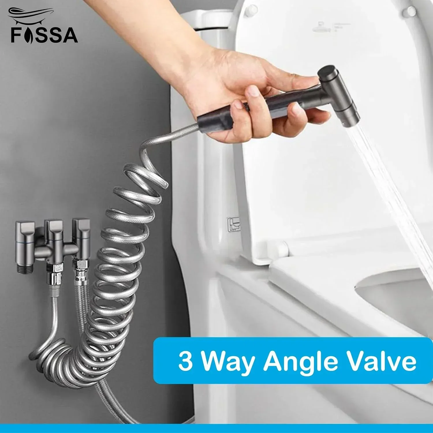 3 in 1 Outlet Laundry Faucet Black Stainless Steel Angle Valve - Image 4