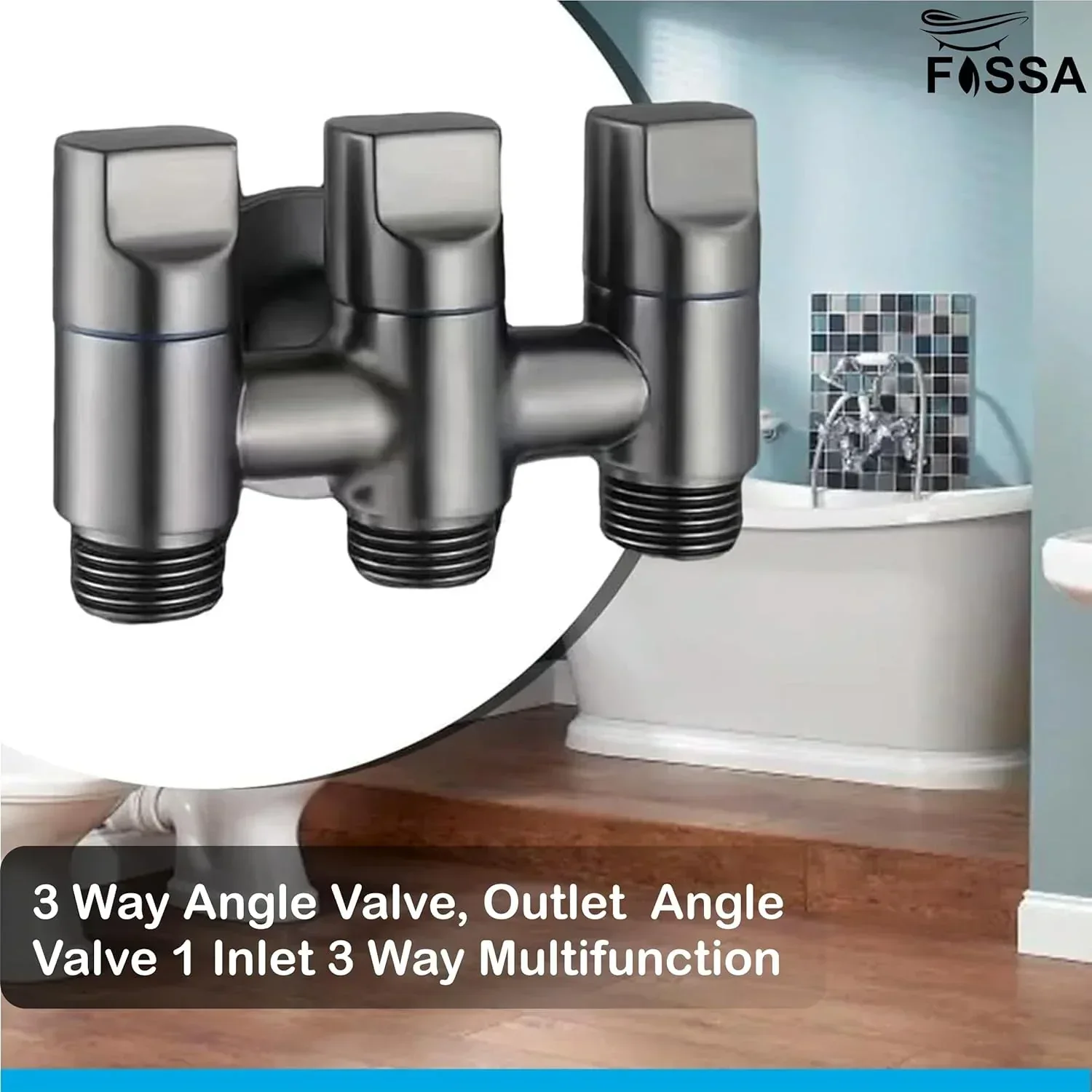3 in 1 Outlet Laundry Faucet Black Stainless Steel Angle Valve - Image 5