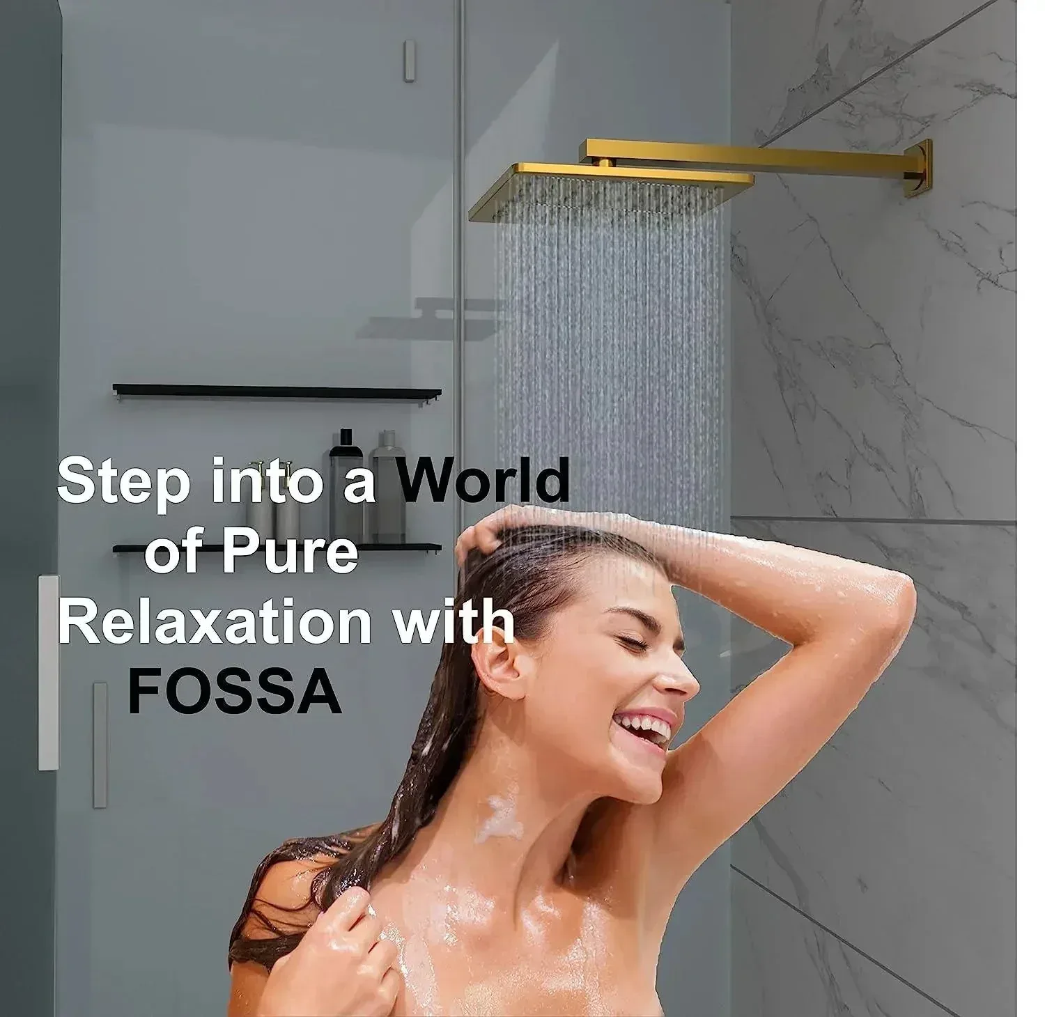 6 Inch Rainfall Overhead Shower Gold 304 Stainless Steel - Image 2