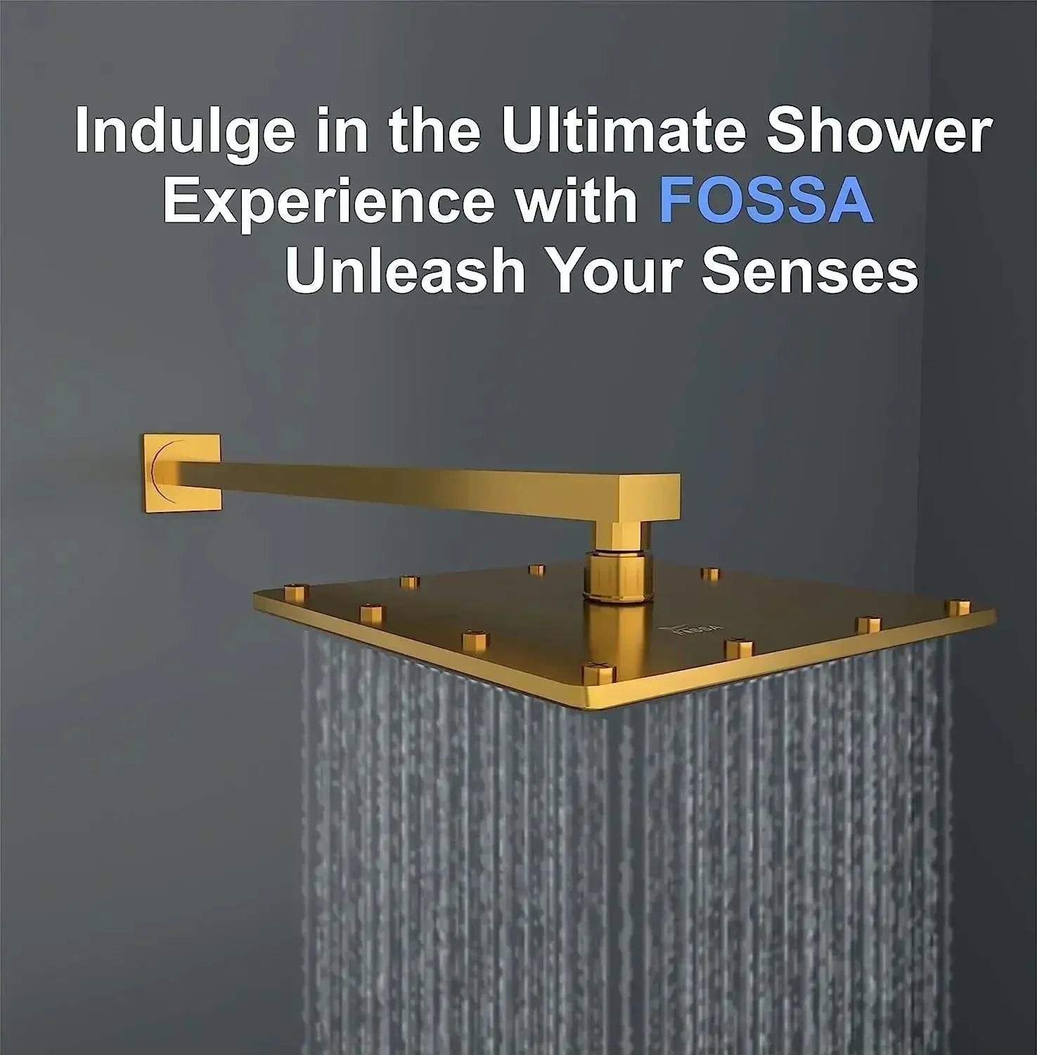 6 Inch Rainfall Overhead Shower Gold 304 Stainless Steel - Image 3