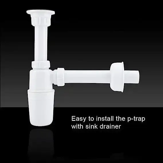 12 inch ABS White Bottle Trap with Flange - Image 5