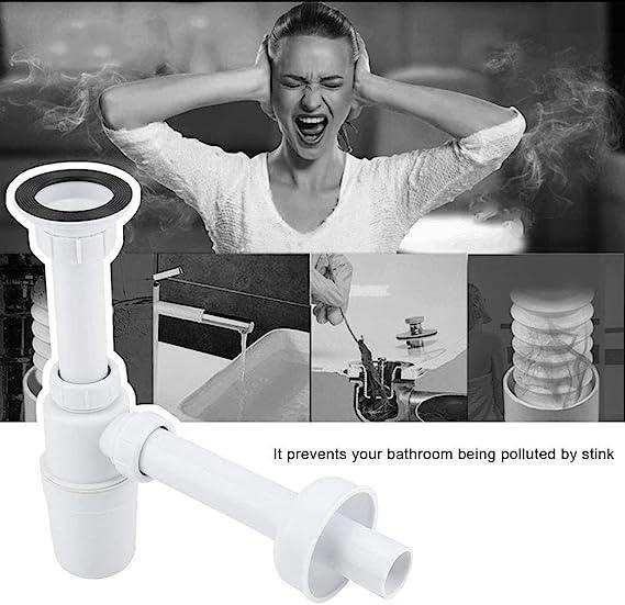 12 inch ABS White Bottle Trap with Flange - Image 6