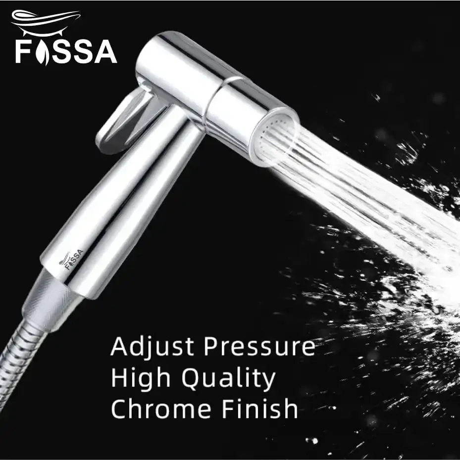 Firo Silver ABS Health Faucet with 1 Meter 304-Grade SS Hose Pipe & Hook - Image 4