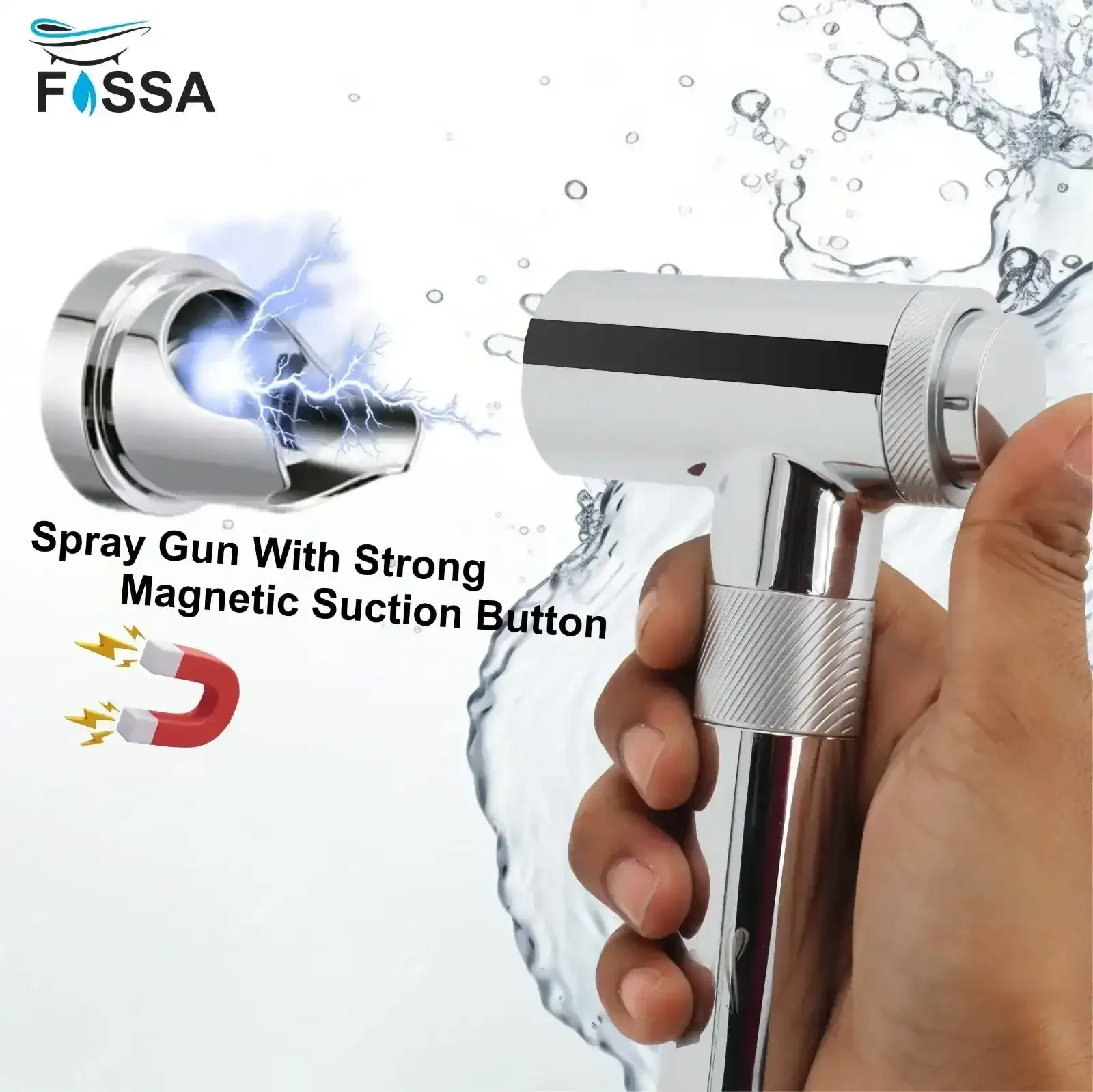 Magneto Silver ABS Health Faucet with 1 Meter 304-Grade SS Hose Pipe & Hook - Image 7
