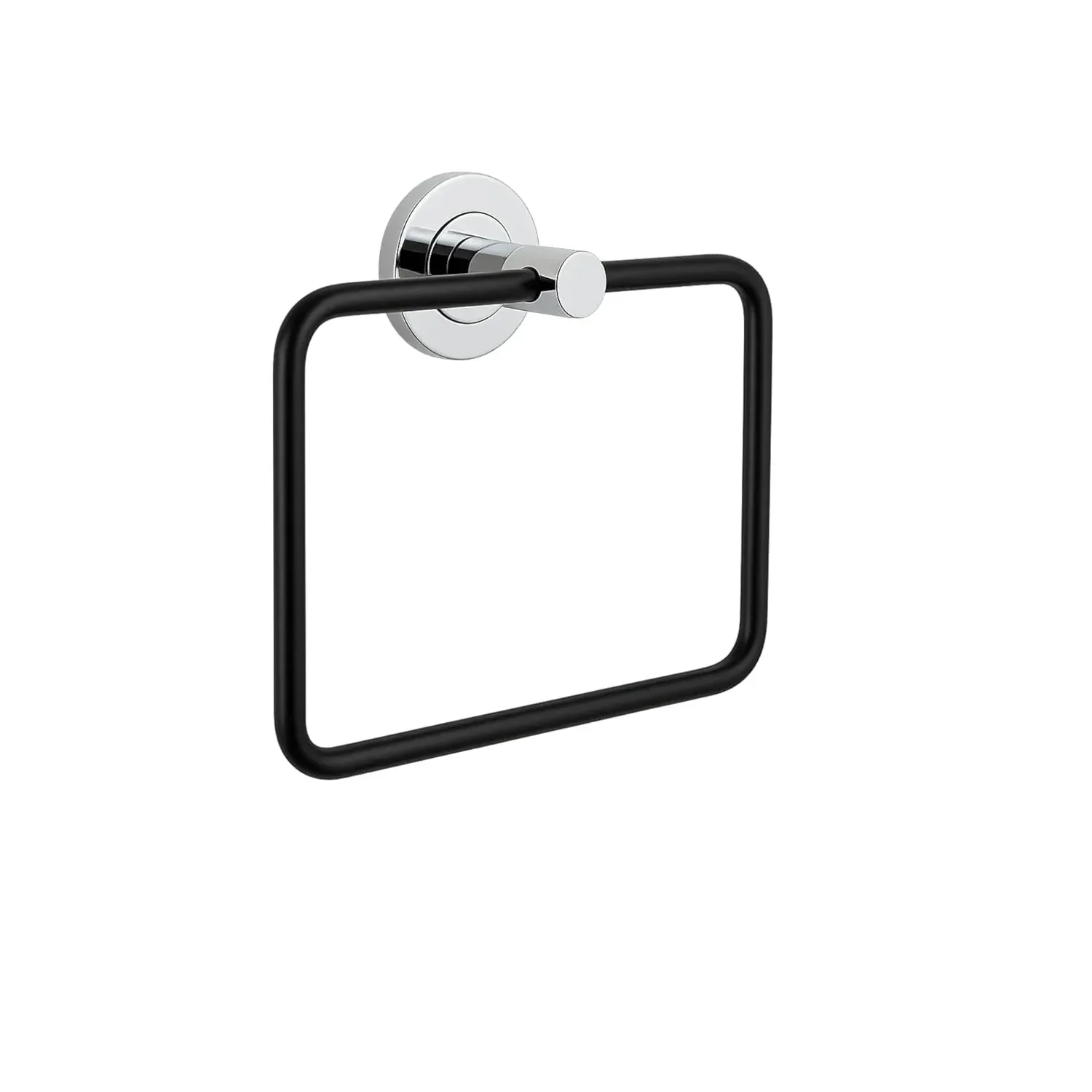 Square Stainless Steel Towel Ring Black-Silver - Image 2