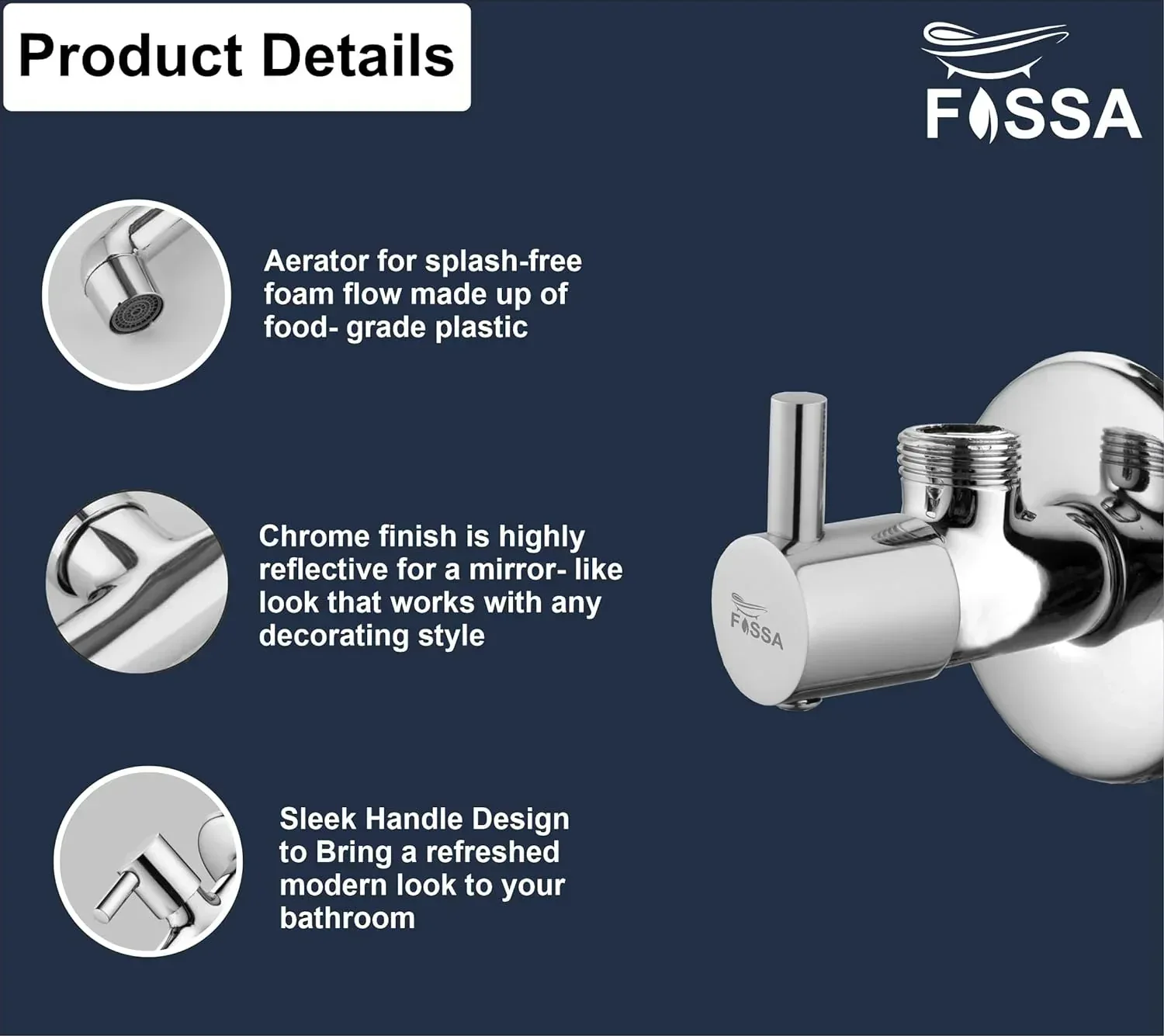 Fossa Stainless Stell Angle Valve silver - Image 5