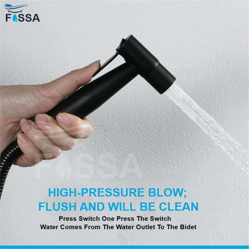 Hand Held Bidet Sprayer Black ABS Health Faucet with 1 Meter 304-Grade SS Hose Pipe & Hook - Image 5