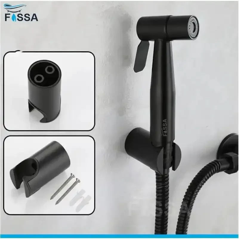 Hand Held Bidet Sprayer Black ABS Health Faucet with 1 Meter 304-Grade SS Hose Pipe & Hook - Image 6