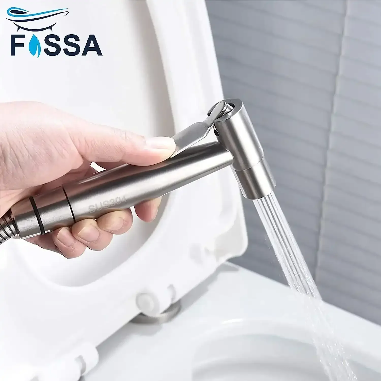 Hand Held Bidet Sprayer Silver ABS Health Faucet with 1 Meter 304-Grade SS Hose Pipe & Hook - Image 5